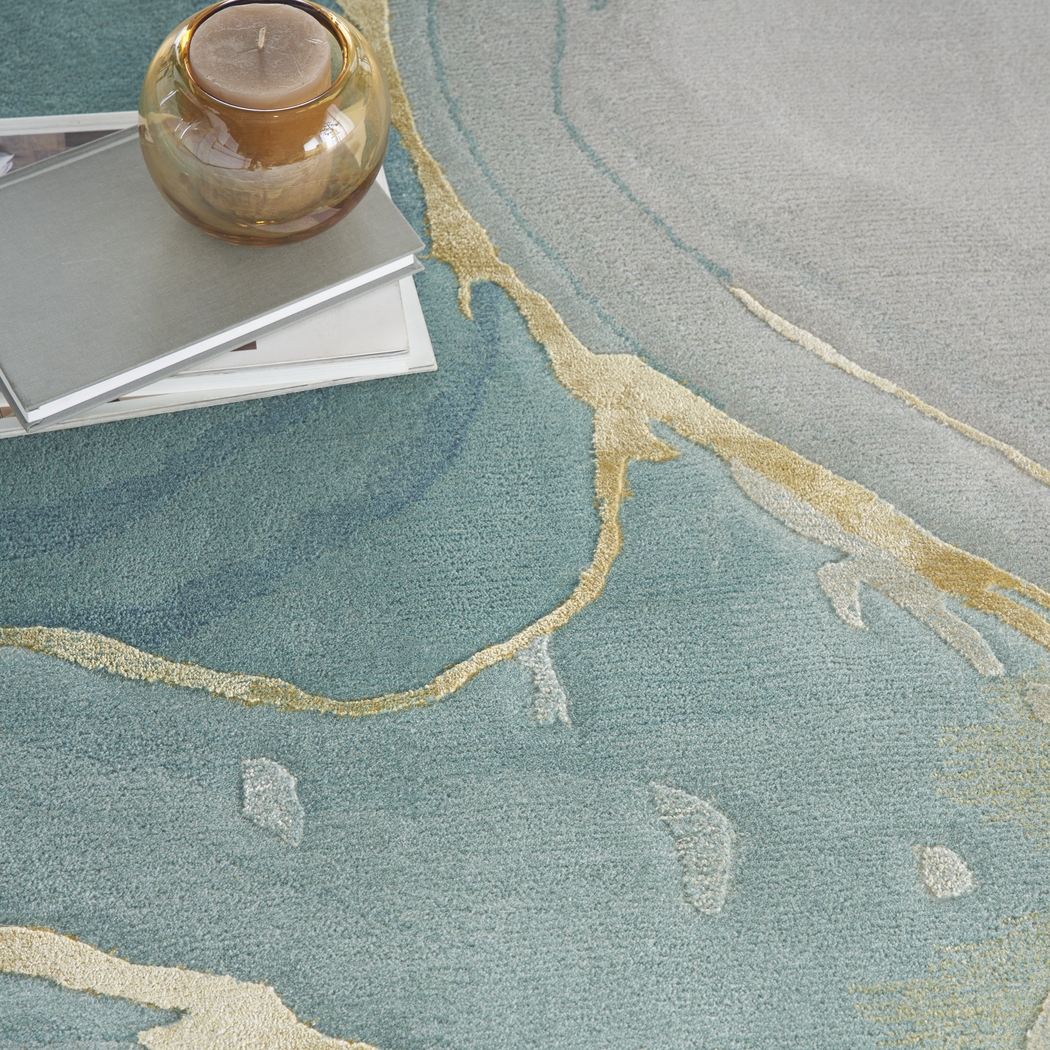 Pabinti Seafoam/Gray 8'6 x 11'6 Rug - Thumbnail - Image 7