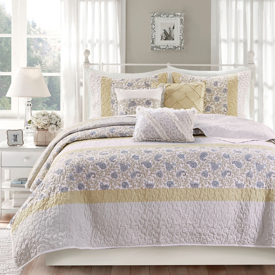 Pabl Yellow 6 pc Full/Queen Quilt Set - Thumbnail - Image 2