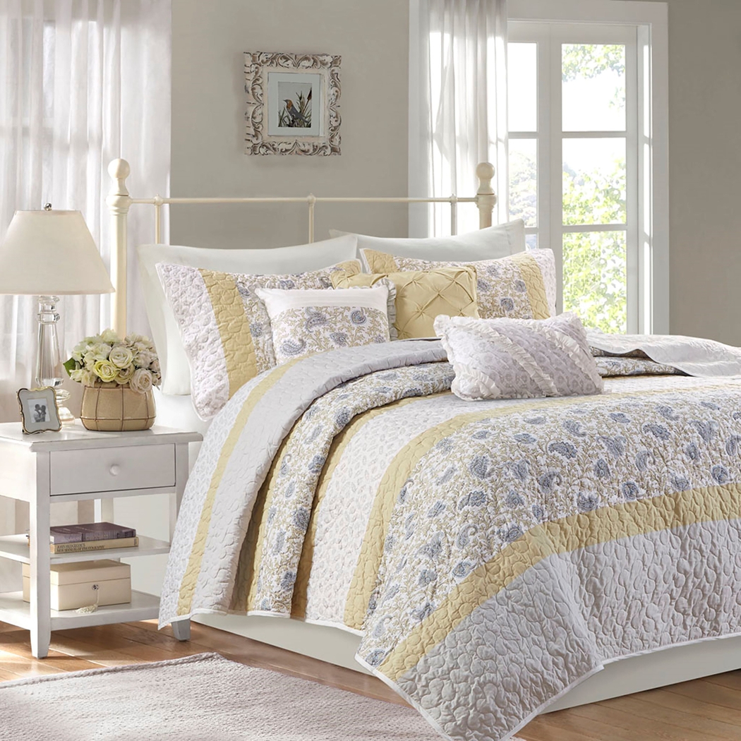 Pabl Yellow 6 pc King/Cal King Quilt Set - Thumbnail - Image 3