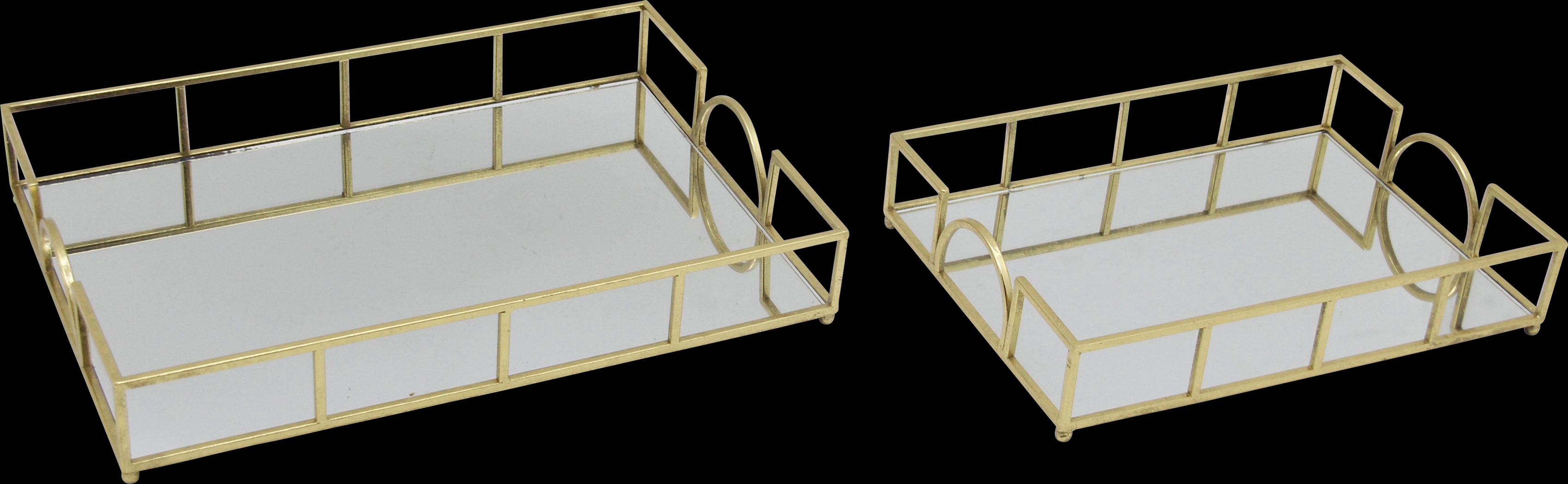 Pacemont Gold Tray, Set of 2 - Thumbnail - Image 1