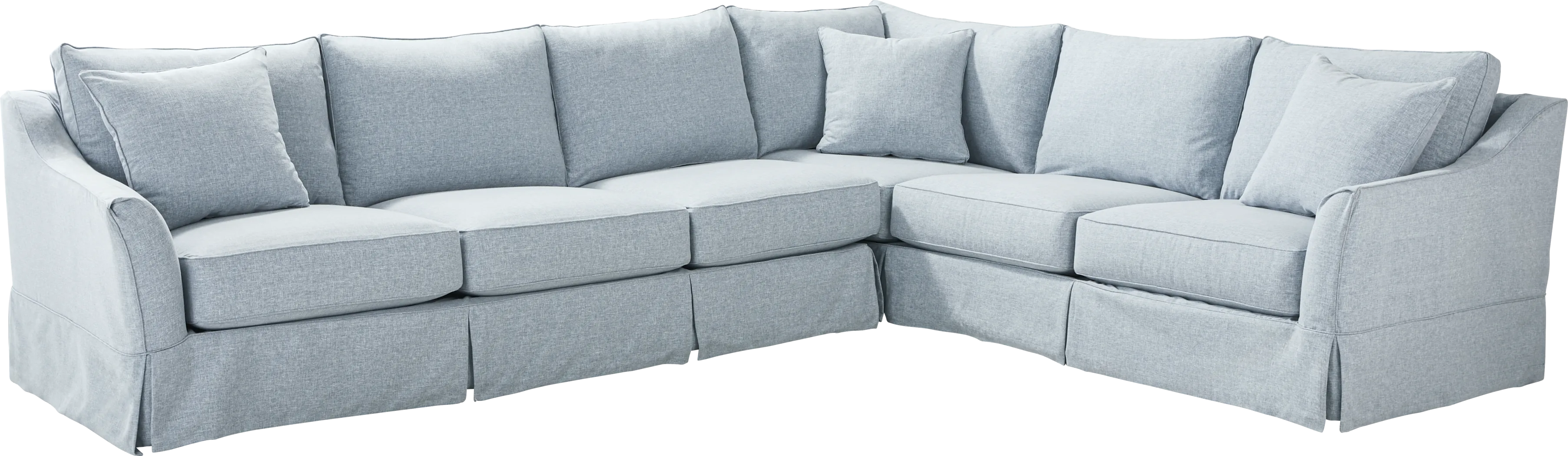 Pacific Grove Blue Slipcover 2 Pc Gel Foam Sleeper Sectional - Thumbnail - Image 1