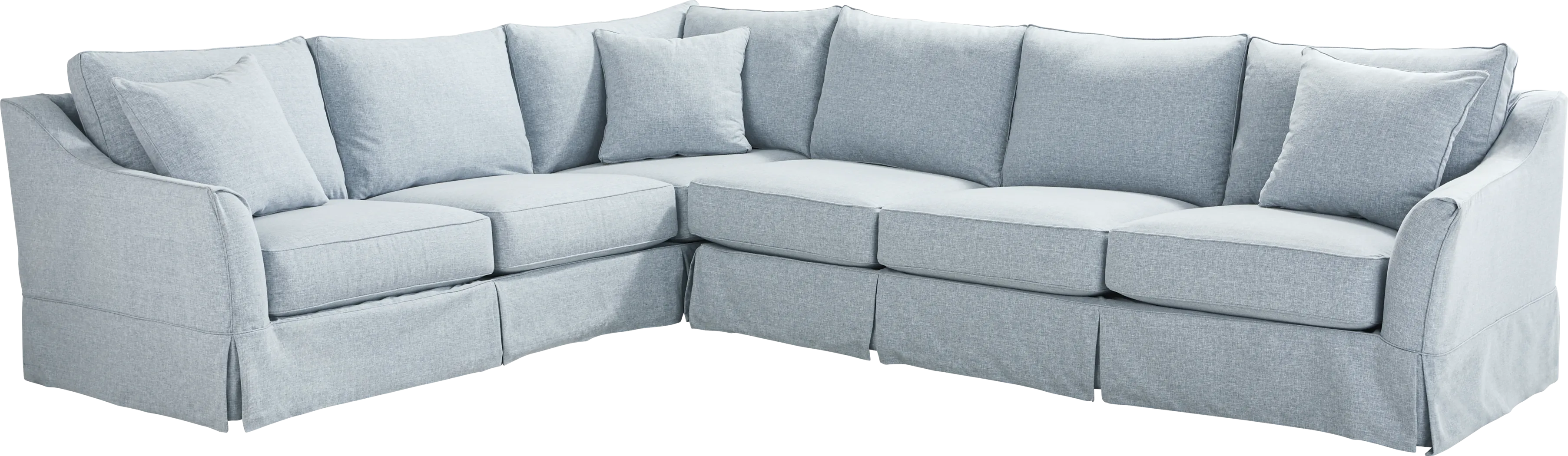 Pacific Grove Blue Slipcover 2 Pc Gel Foam Sleeper Sectional - Thumbnail - Image 1