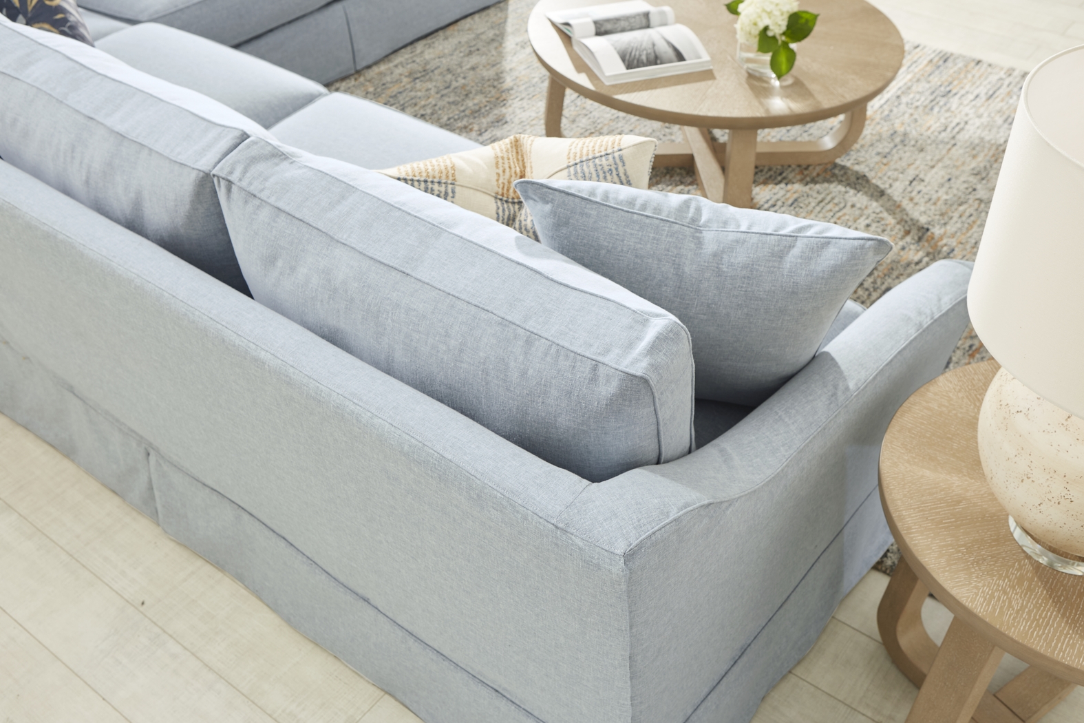 Pacific Grove Blue Slipcover 2 Pc Sectional - Thumbnail - Image 3