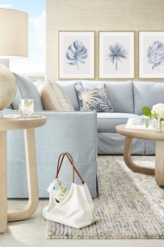 Pacific Grove Blue Slipcover 2 Pc Sleeper Sectional - Thumbnail - Image 4