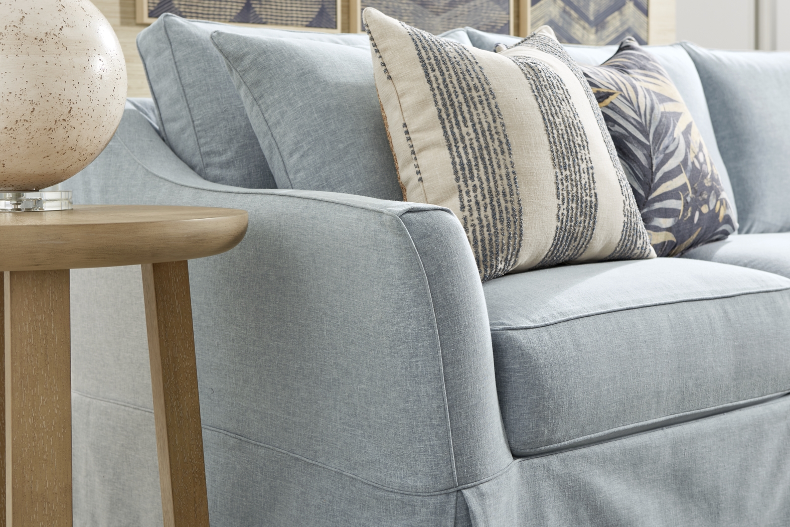 Pacific Grove Blue Slipcover 2 Pc Sleeper Sectional - Thumbnail - Image 3