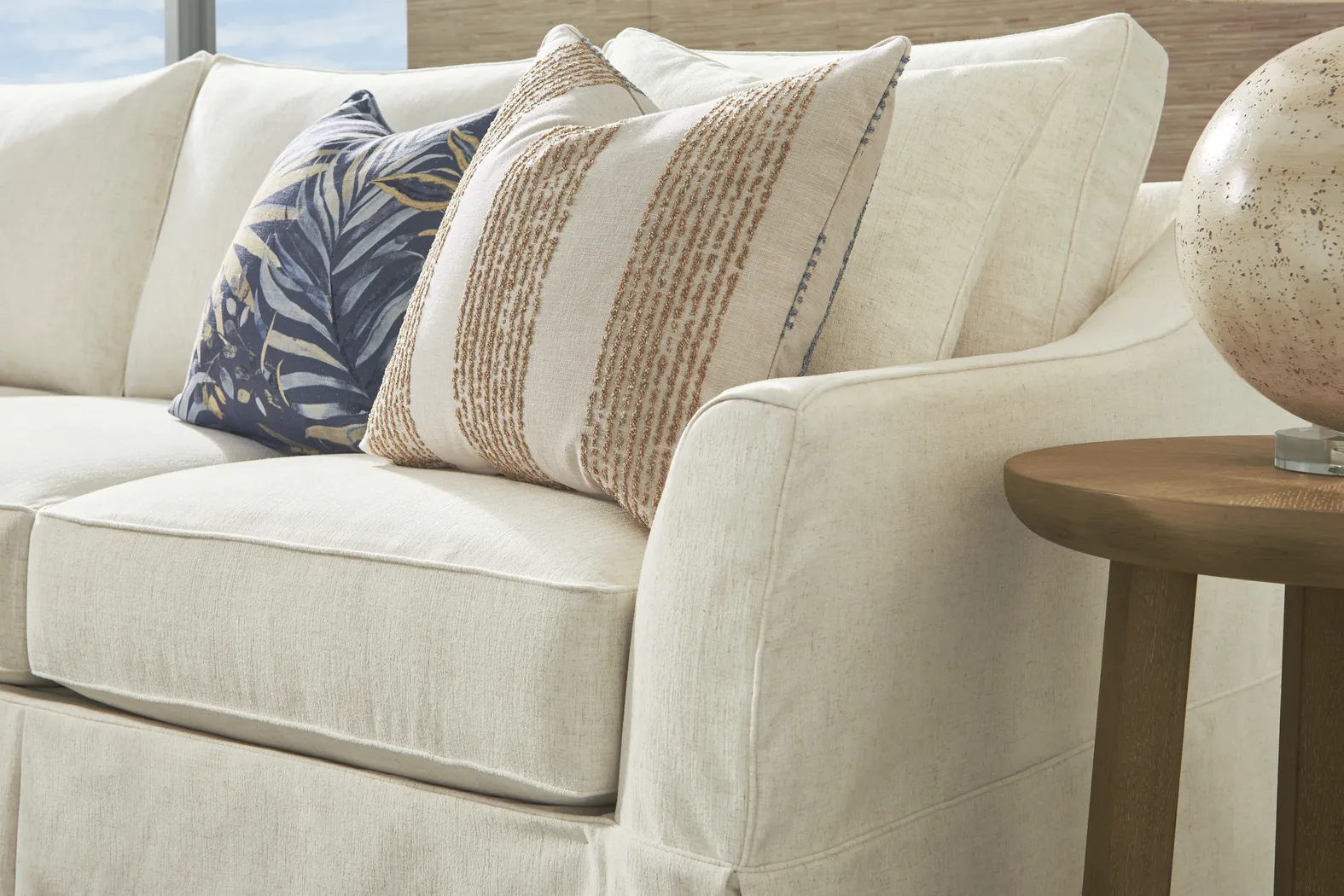 Pacific Grove White Slipcover 2 Pc Gel Foam Sleeper Sectional - Image 5