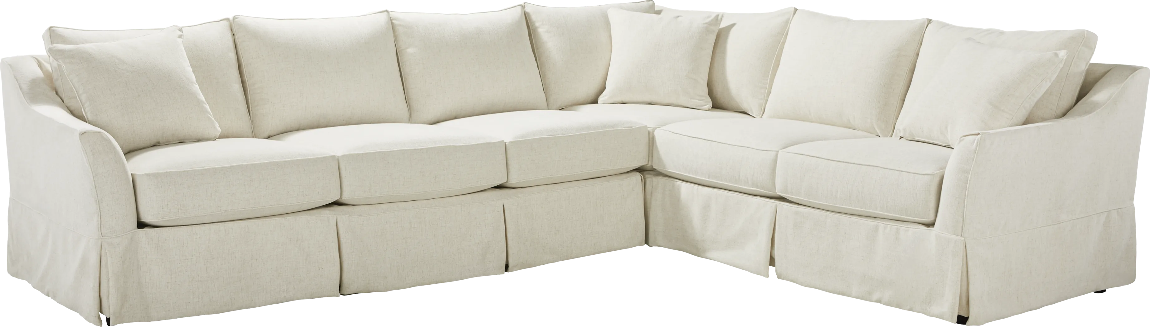 Pacific Grove White Slipcover 2 Pc Gel Foam Sleeper Sectional - Thumbnail - Image 1