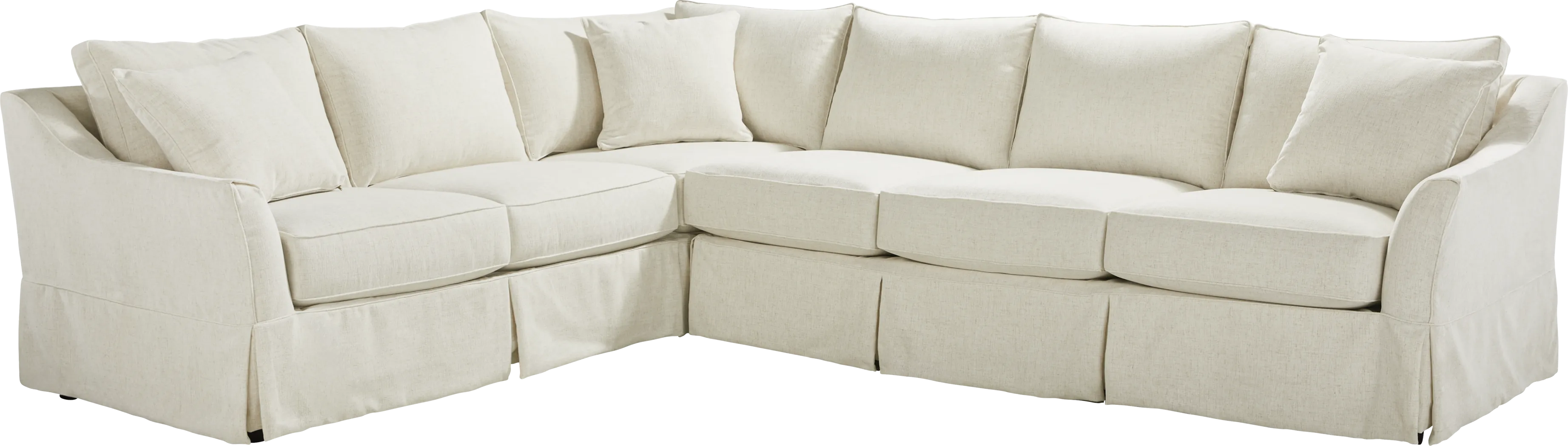 Pacific Grove White Slipcover 2 Pc Gel Foam Sleeper Sectional - Thumbnail - Image 1