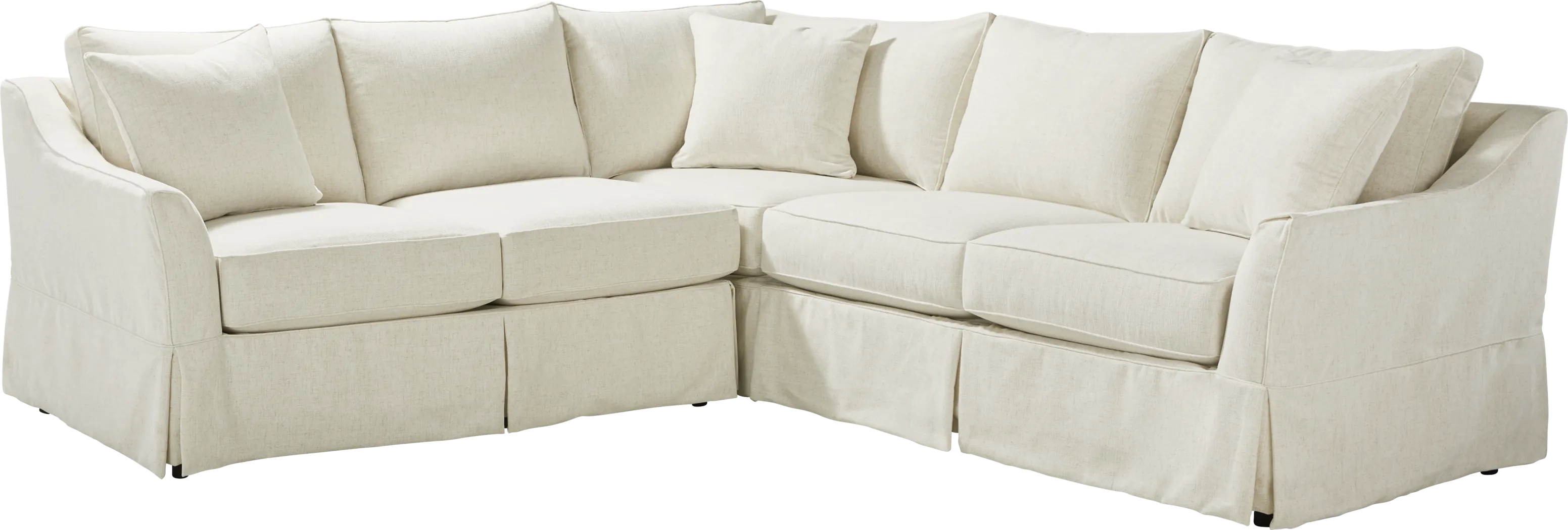 Pacific Grove White Slipcover 2 Pc Sectional - Thumbnail - Image 1
