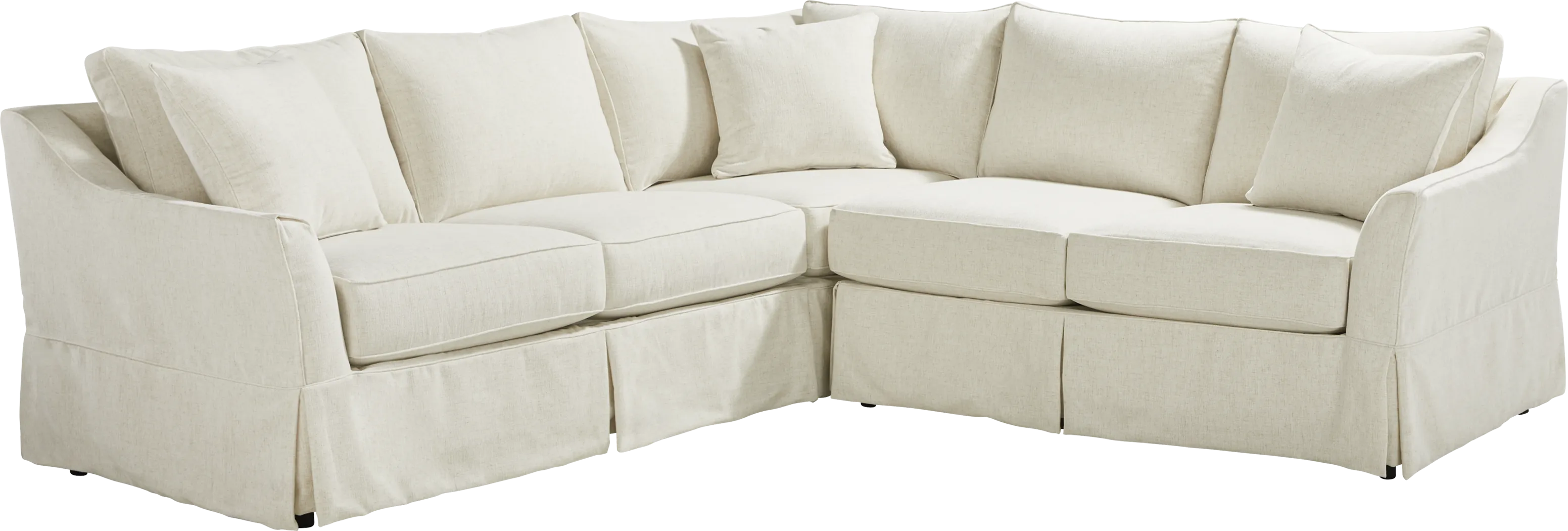 Pacific Grove White Slipcover 2 Pc Sectional - Thumbnail - Image 1