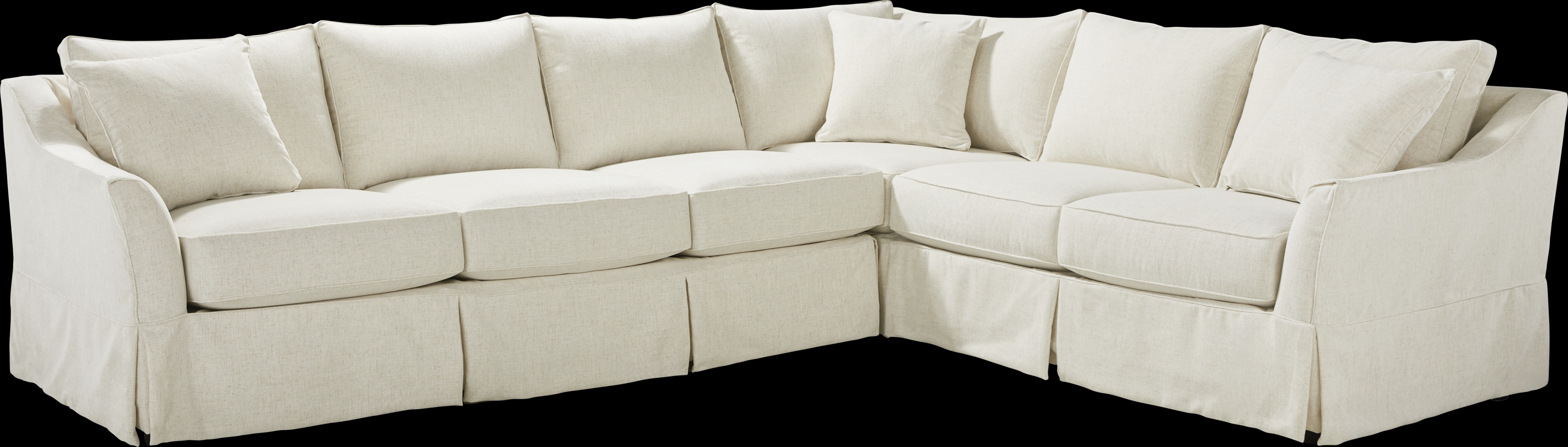 Pacific Grove White Slipcover 2 Pc Sleeper Sectional - Thumbnail - Image 1