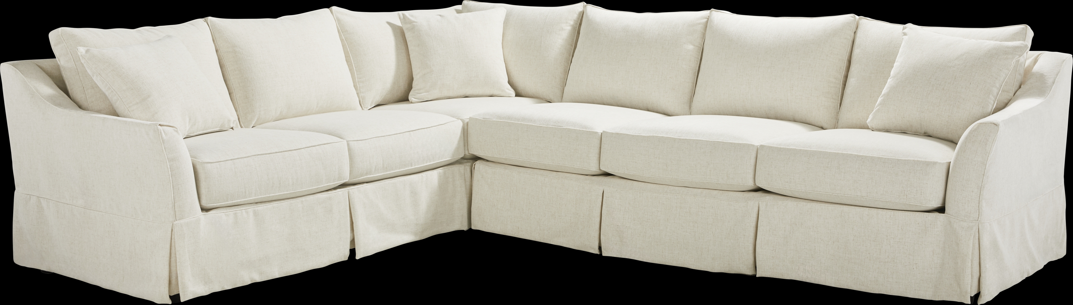 Pacific Grove White Slipcover 2 Pc Sleeper Sectional - Thumbnail - Image 1