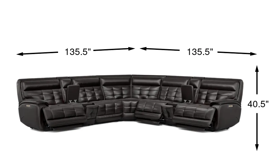 SEE SEE　RC950PC SEE SEE BLACK Drew & Jonathan Pacific Heights Black Cherry Leather 7 Pc Dual