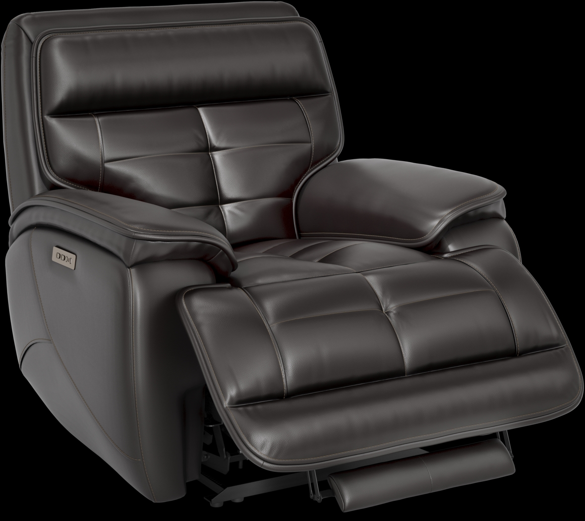 Pacific Heights Black Cherry Leather Dual Power Recliner - Thumbnail - Image 1