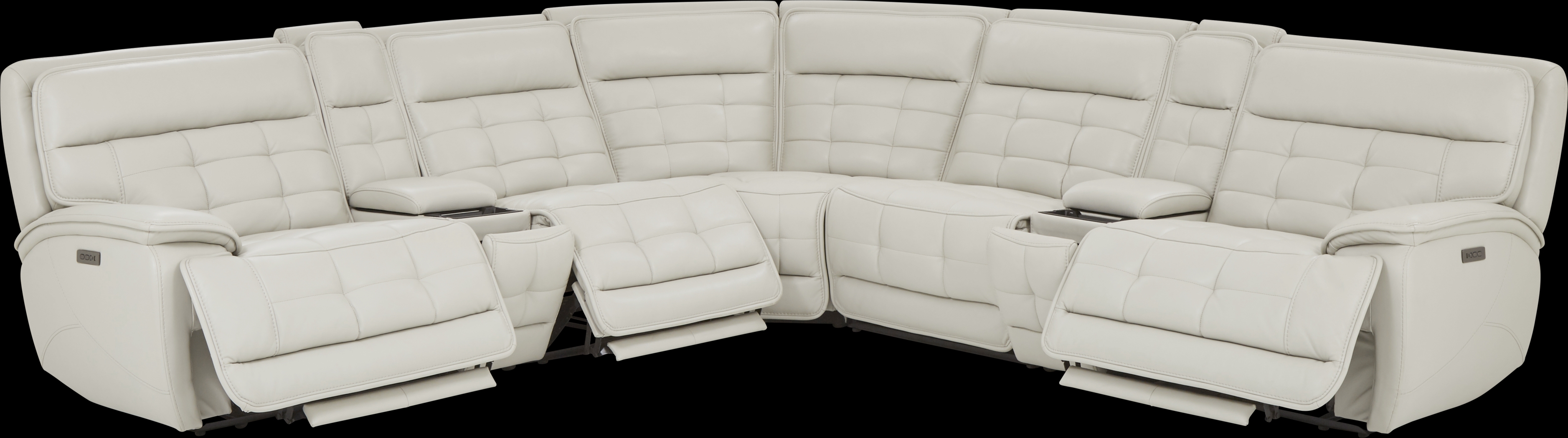 Pacific Heights Light Gray 7 Pc Dual Power Reclining Sectional - Thumbnail - Image 4