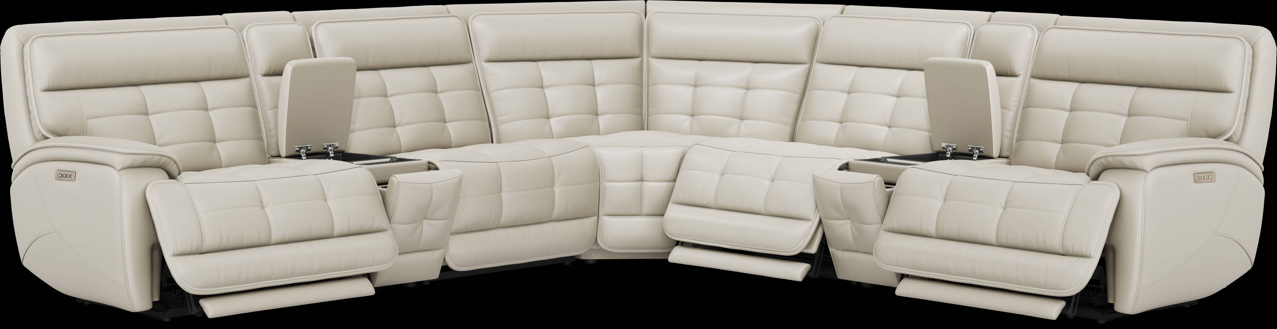 Pacific Heights Light Gray 7 Pc Dual Power Reclining Sectional - Thumbnail - Image 1