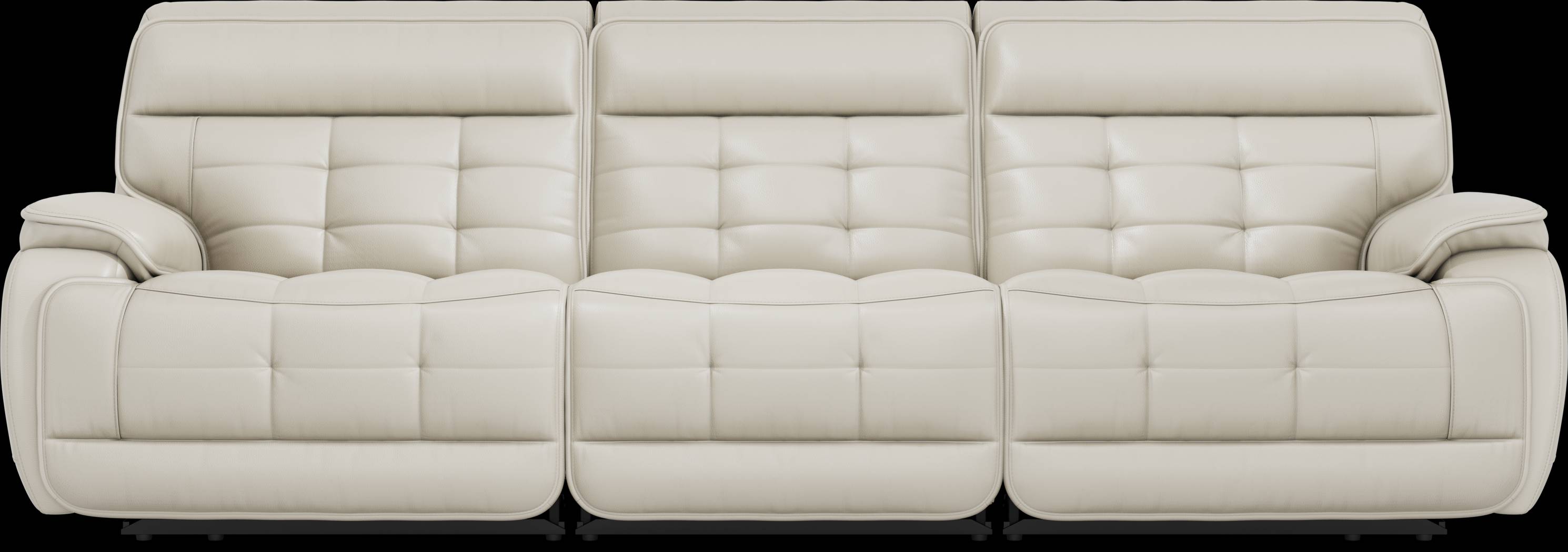 Pacific Heights Light Gray Leather 3 Pc Dual Power Reclining Sectional - Thumbnail - Image 1