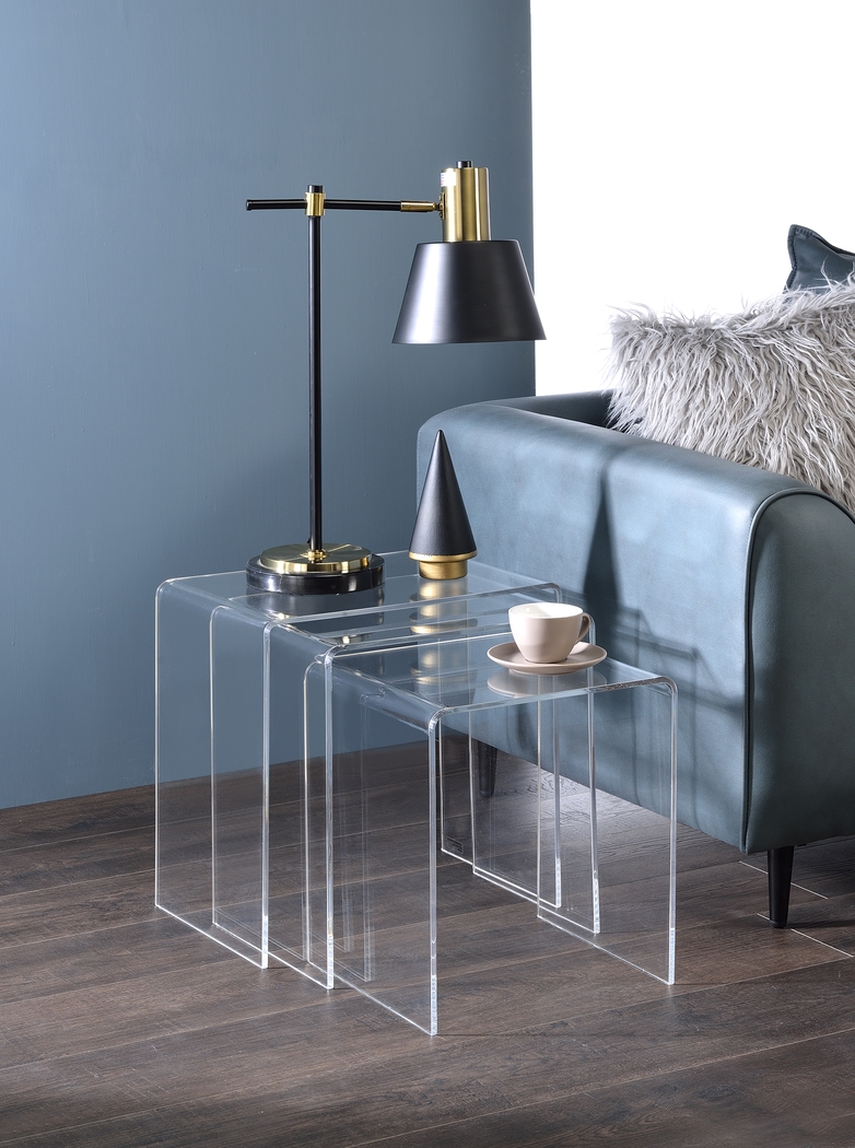 Padrish Clear Nesting Tables, Set of 3 - Thumbnail - Image 2