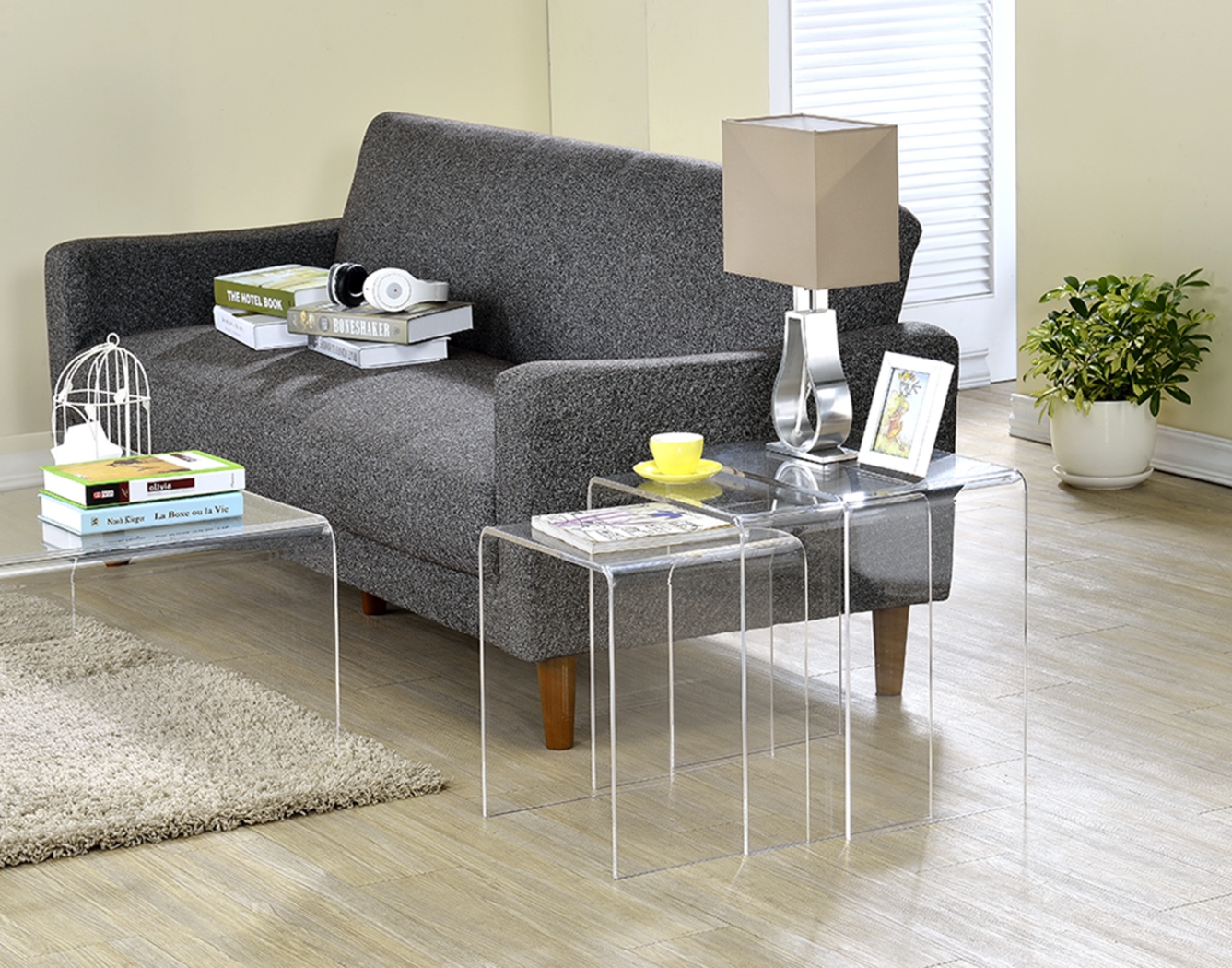 Padrish Clear Nesting Tables, Set of 3 - Thumbnail - Image 5