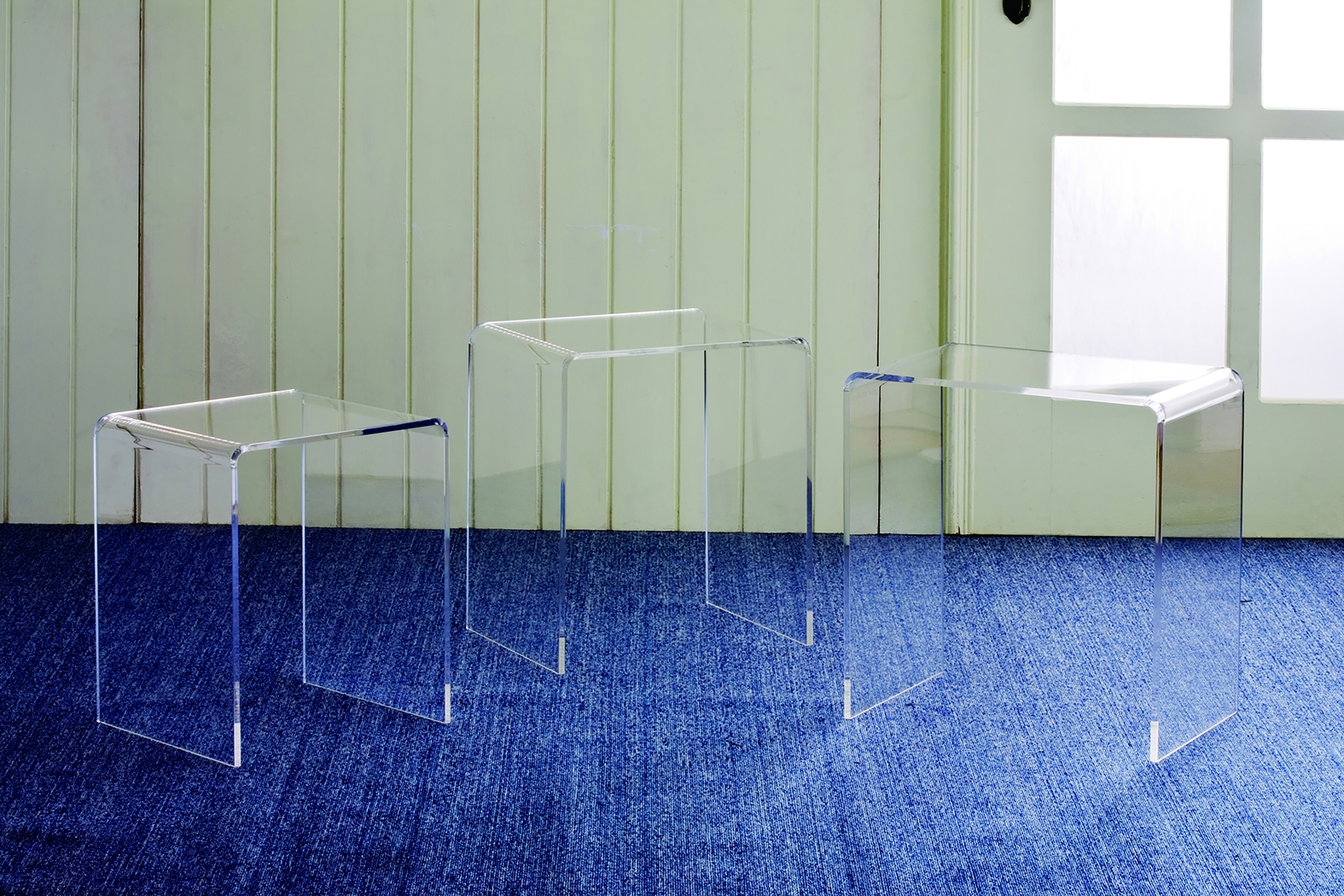 Padrish Clear Nesting Tables, Set of 3 - Thumbnail - Image 8