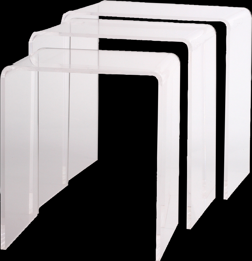 Padrish Clear Nesting Tables, Set of 3 - Thumbnail - Image 1
