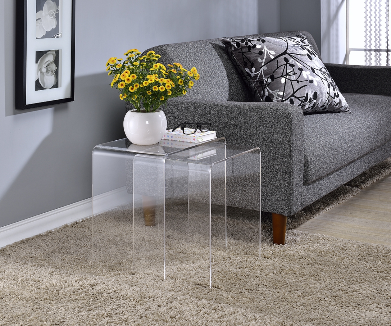 Padyer Clear Nesting Tables, Set of 2 - Thumbnail - Image 2