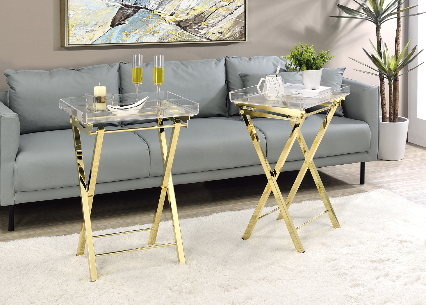 Paeoni Gold End Table, Set of 2 - Thumbnail - Image 2