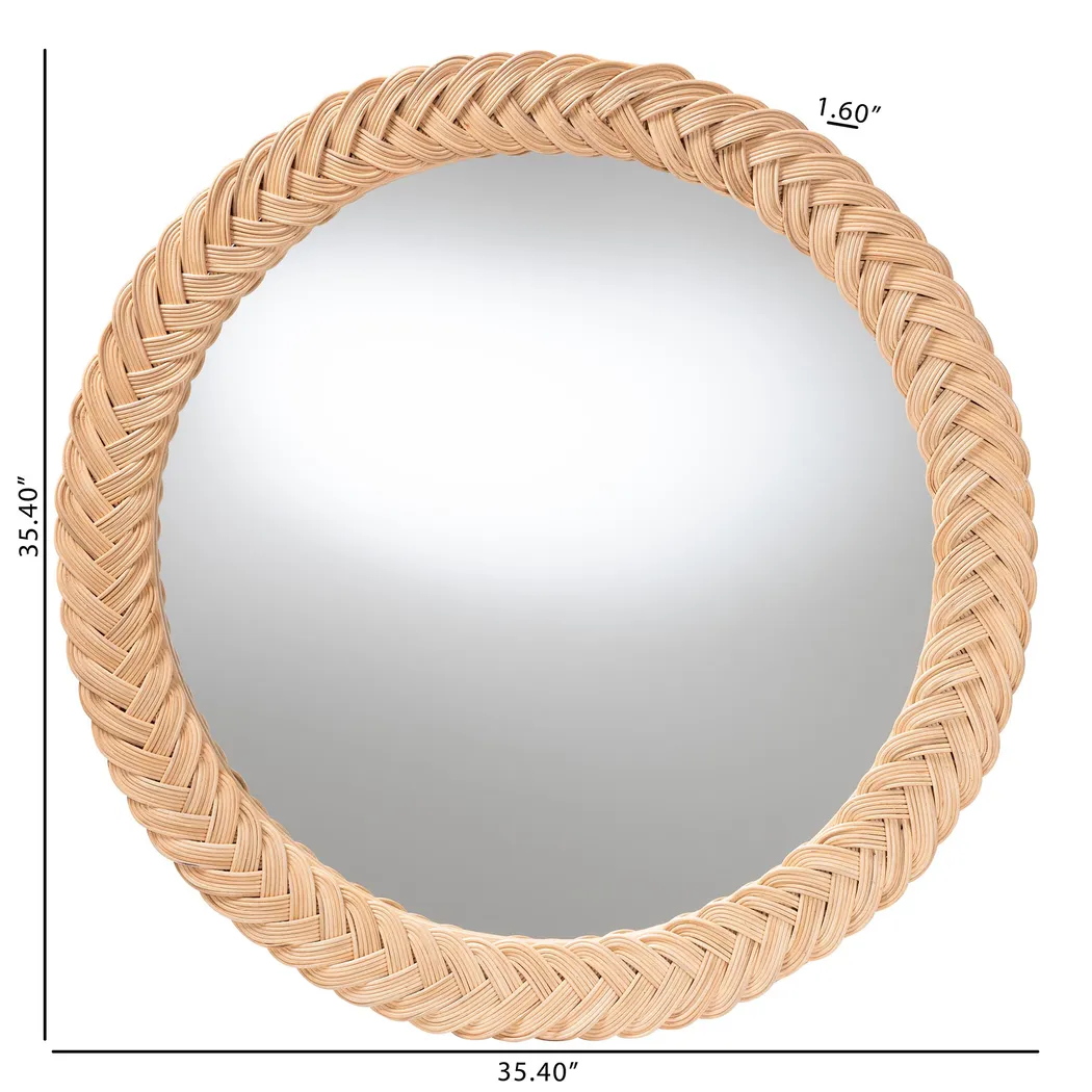 Pafure II Brown Round Mirror - Thumbnail - Image 2