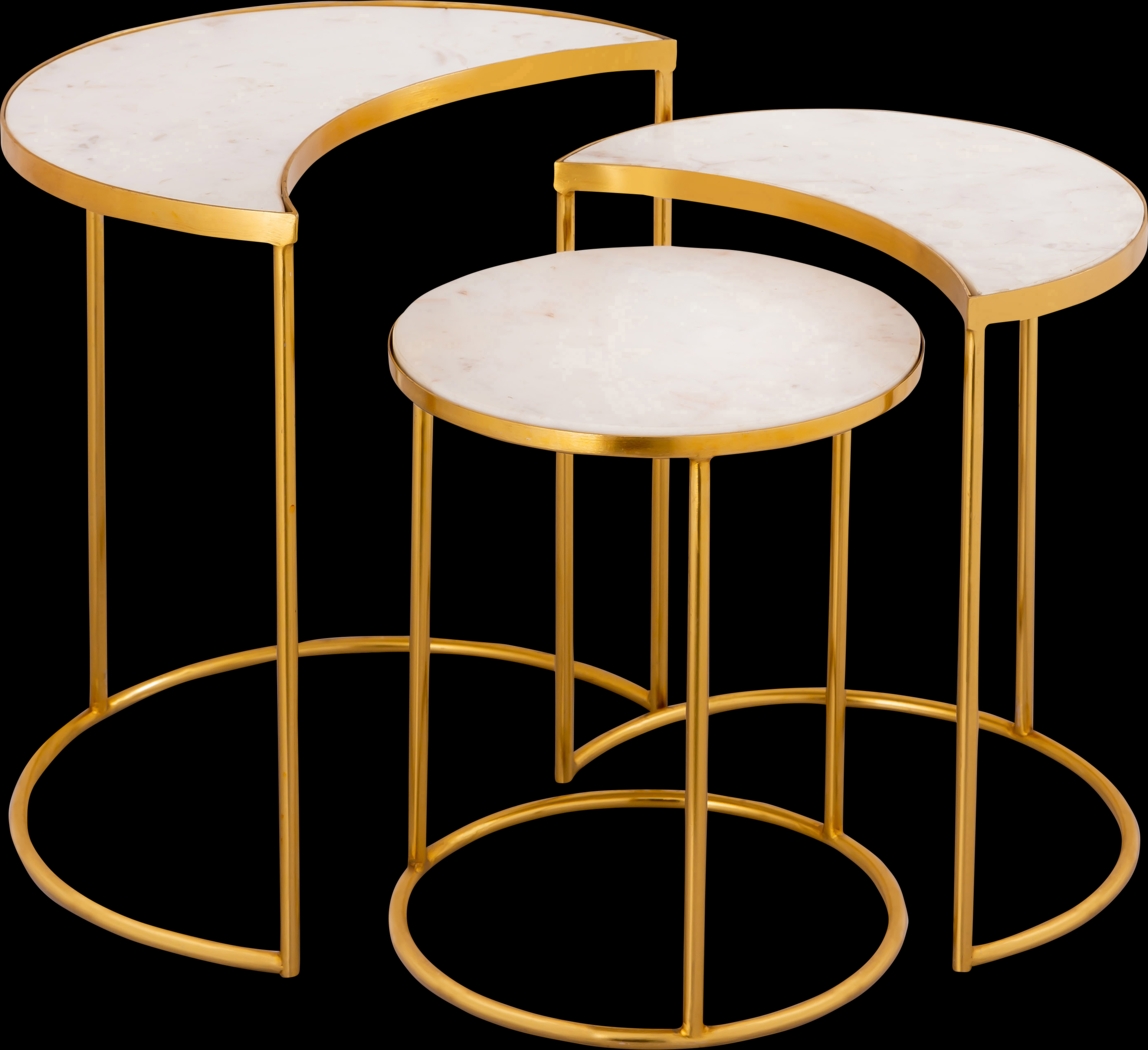 Paget Gold Nesting Tables, Set of 3 - Thumbnail - Image 2