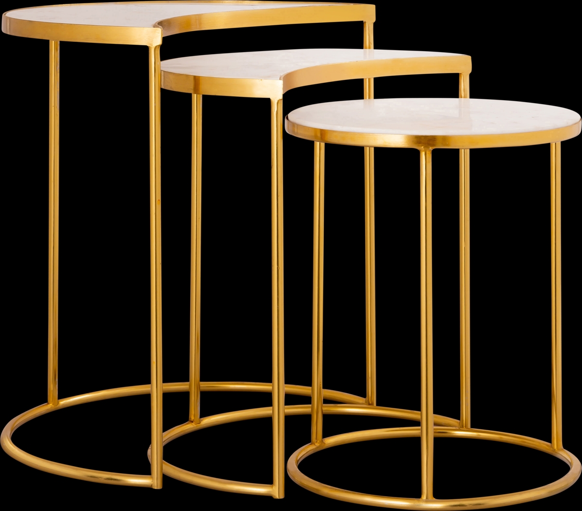 Paget Gold Nesting Tables, Set of 3 - Thumbnail - Image 3