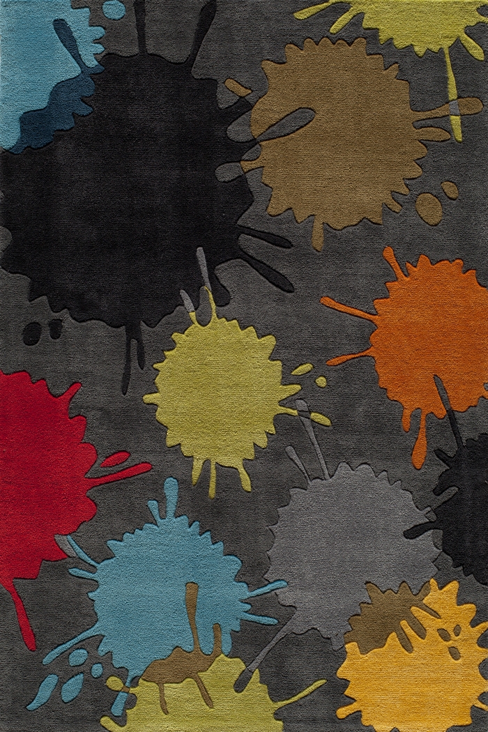 Kids Paintball Gray 3' x 5' Rug - Thumbnail - Image 1