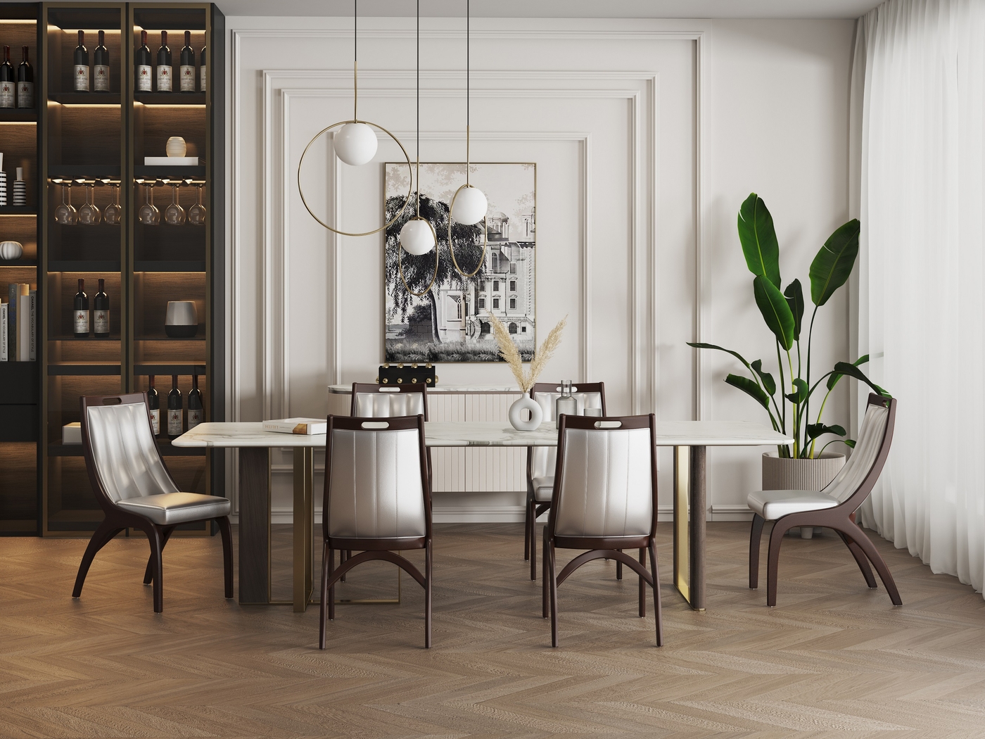 Pakey Silver Side Chair, Set of 2 - Thumbnail - Image 2