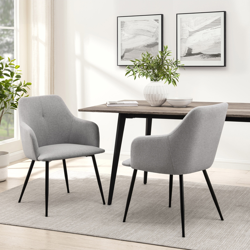 Paladora Gray Arm Chair, Set of 2 - Thumbnail - Image 2