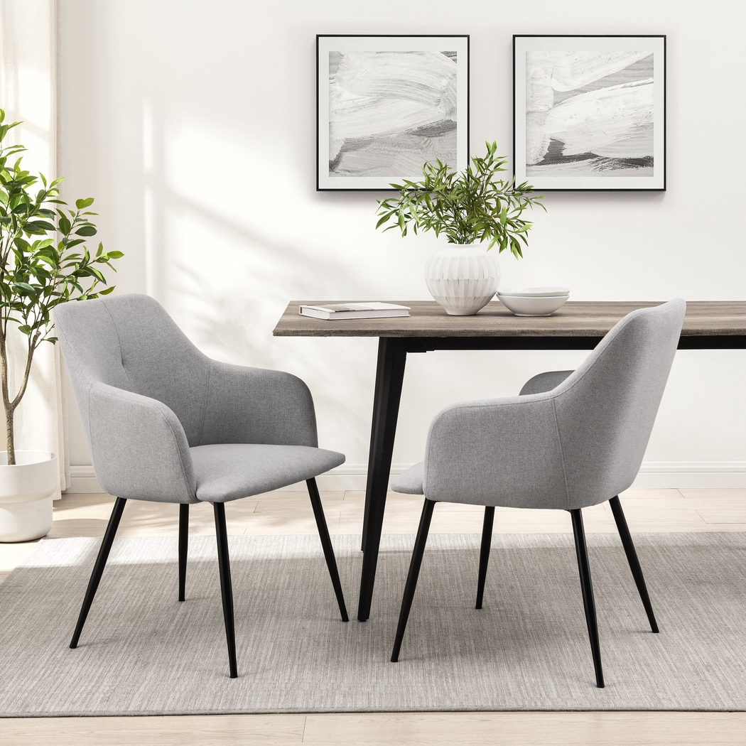 Paladora Gray Arm Chair, Set of 2 - Thumbnail - Image 3