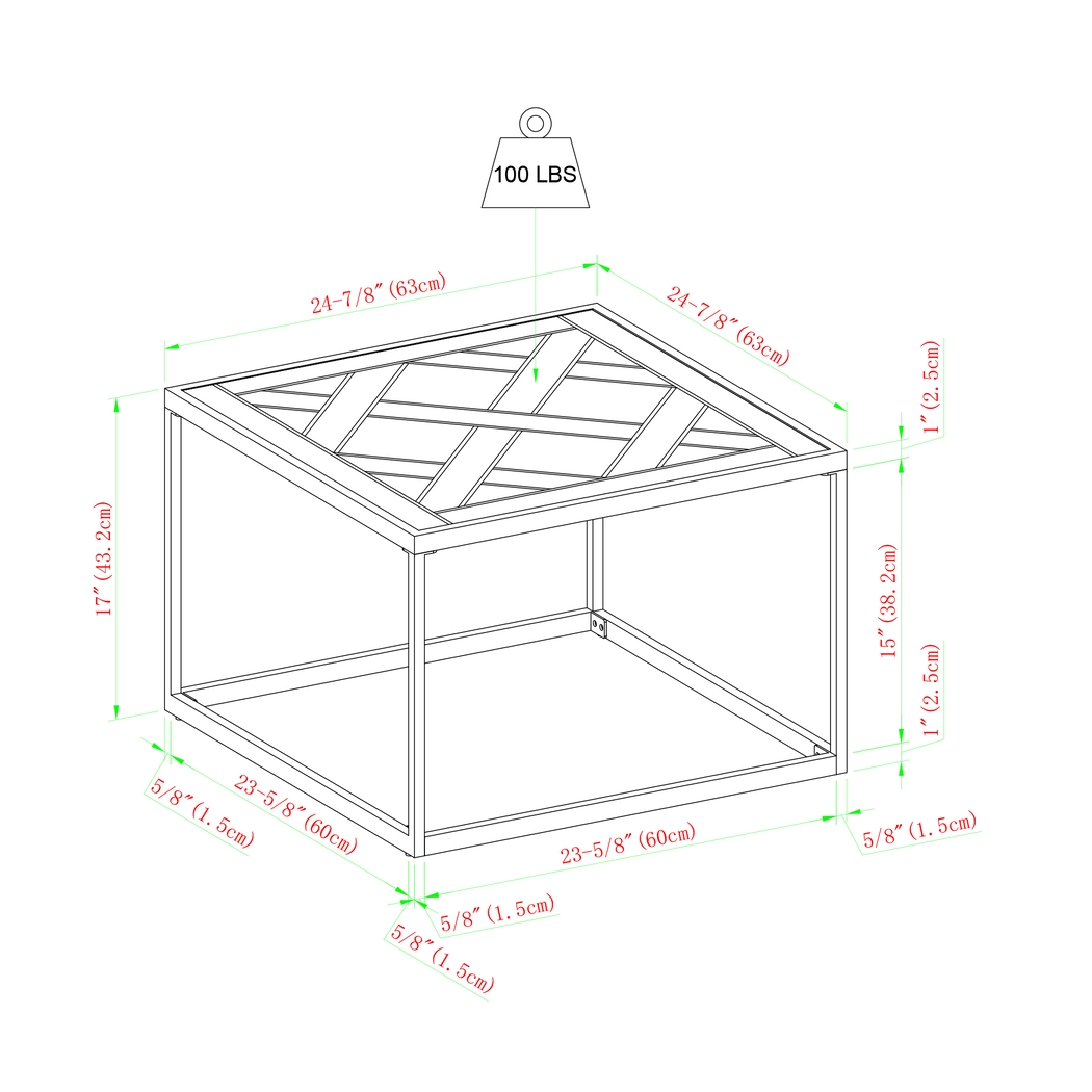 Palcia Brown Square Cocktail Table - Thumbnail - Image 6