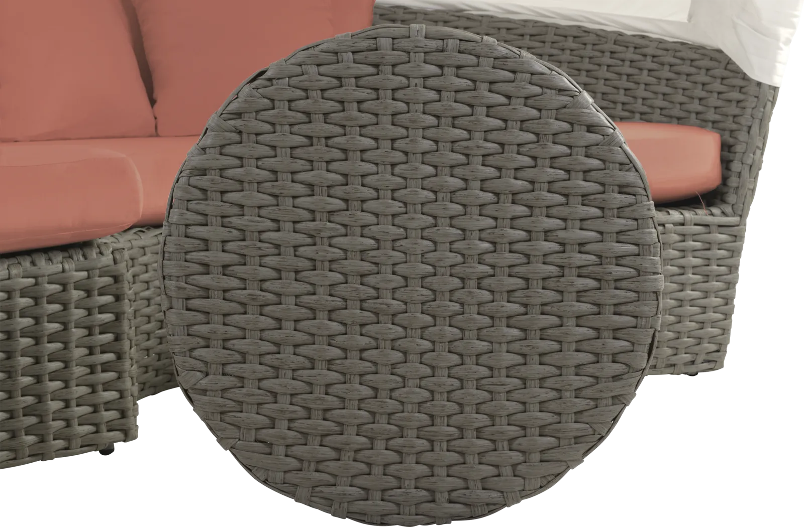 Palisades Brown Outdoor Daybed with Persimmon Cushions - Image 6