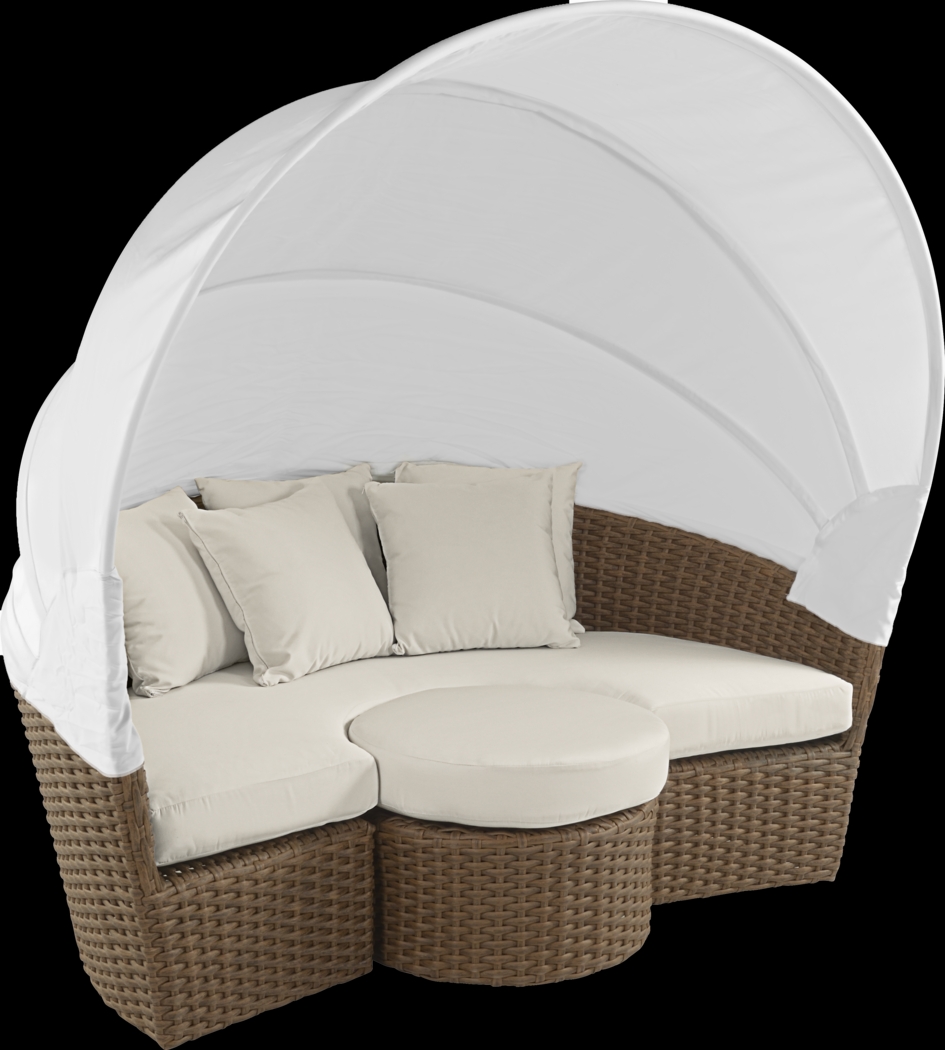 Palisades Brown Outdoor Daybed With Coconut Cushions - Thumbnail - Image 2