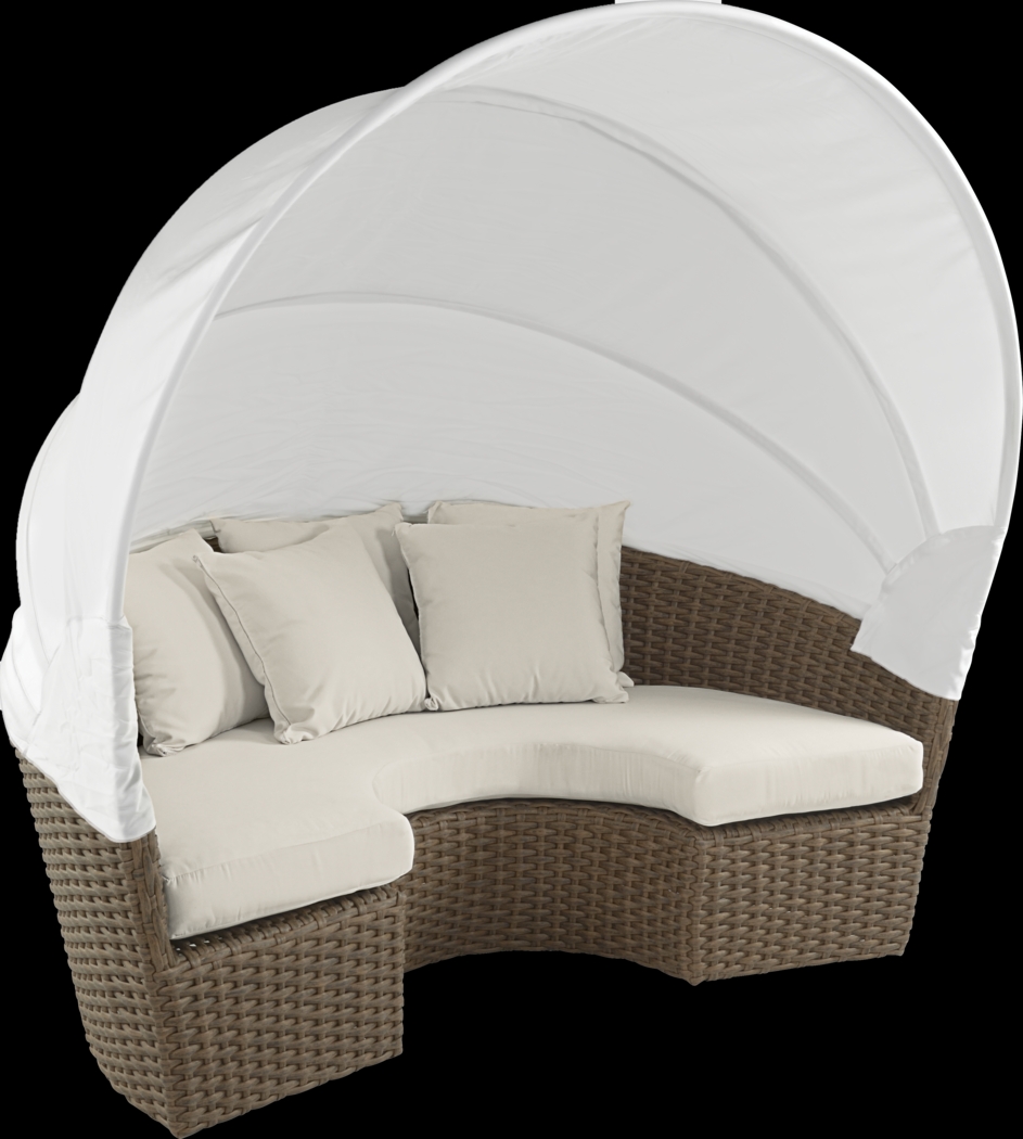 Palisades Brown Outdoor Daybed With Coconut Cushions - Thumbnail - Image 3