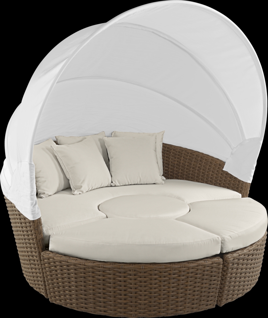Palisades Brown Outdoor Daybed With Coconut Cushions - Thumbnail - Image 1