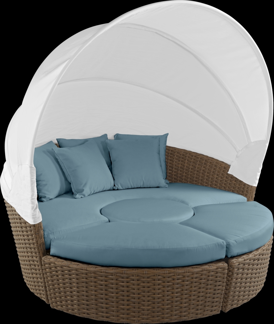 Palisades Brown Outdoor Daybed with Rivera Cushions - Thumbnail - Image 1