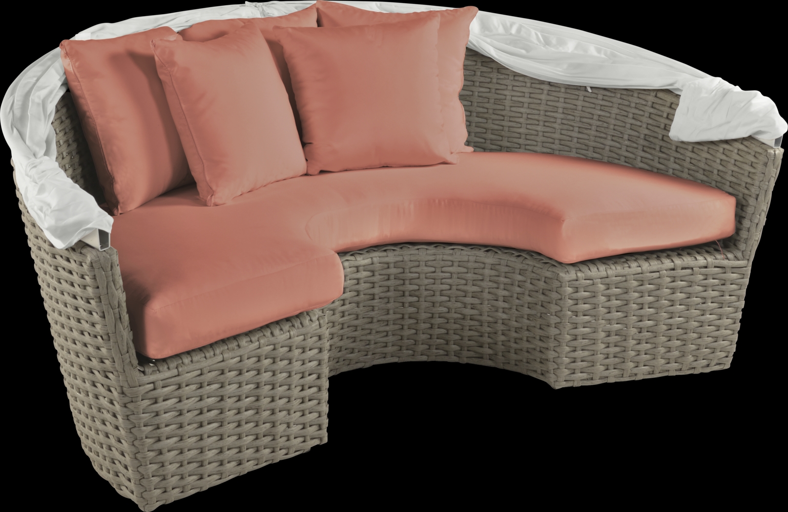 Palisades Gray Outdoor Daybed with Persimmon Cushions - Thumbnail - Image 4
