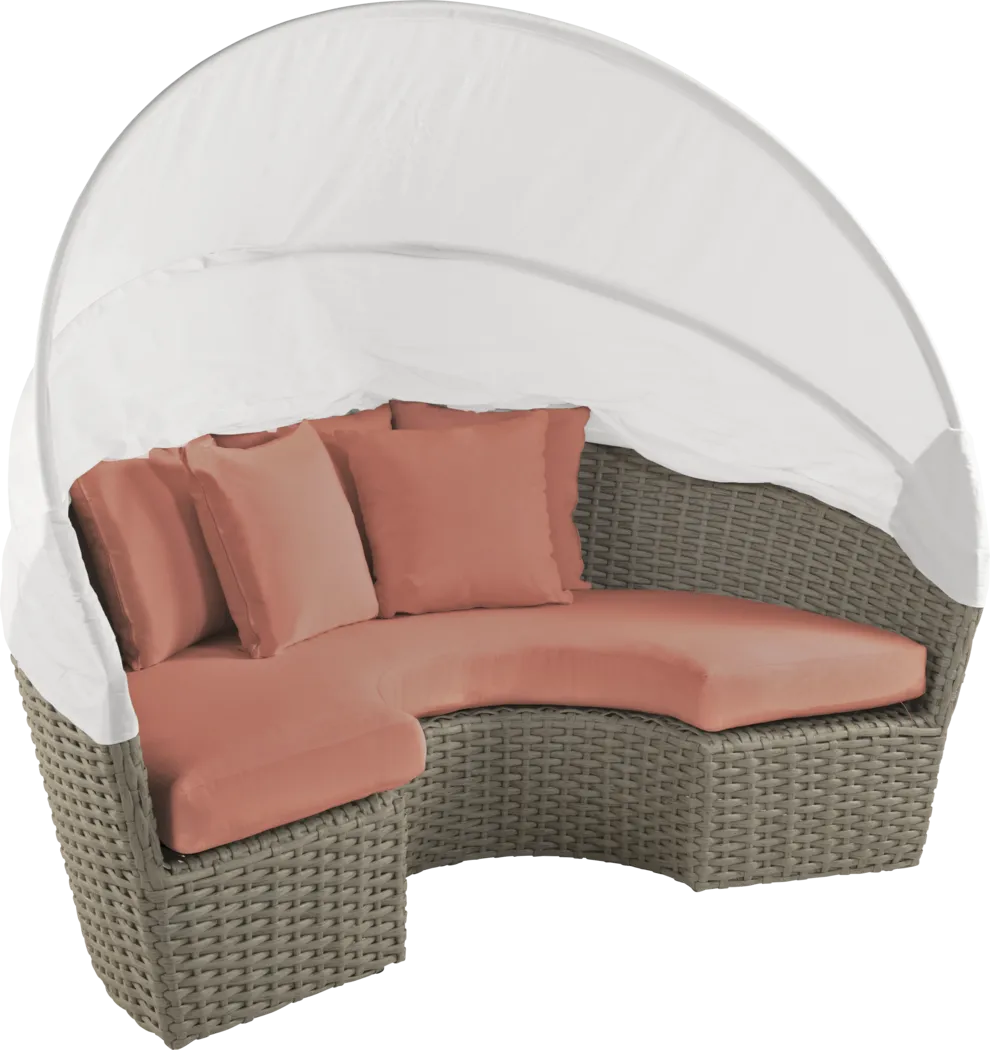 Palisades Gray Outdoor Daybed with Persimmon Cushions - Image 5