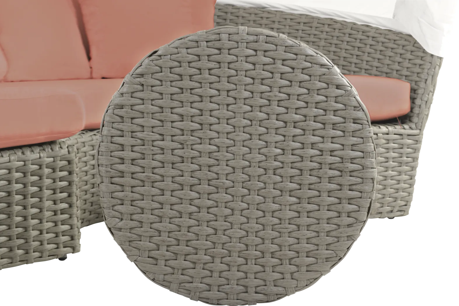 Palisades Gray Outdoor Daybed with Persimmon Cushions - Image 6