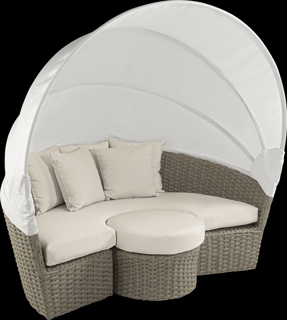 Palisades Gray Outdoor Daybed With Coconut Cushions - Thumbnail - Image 2