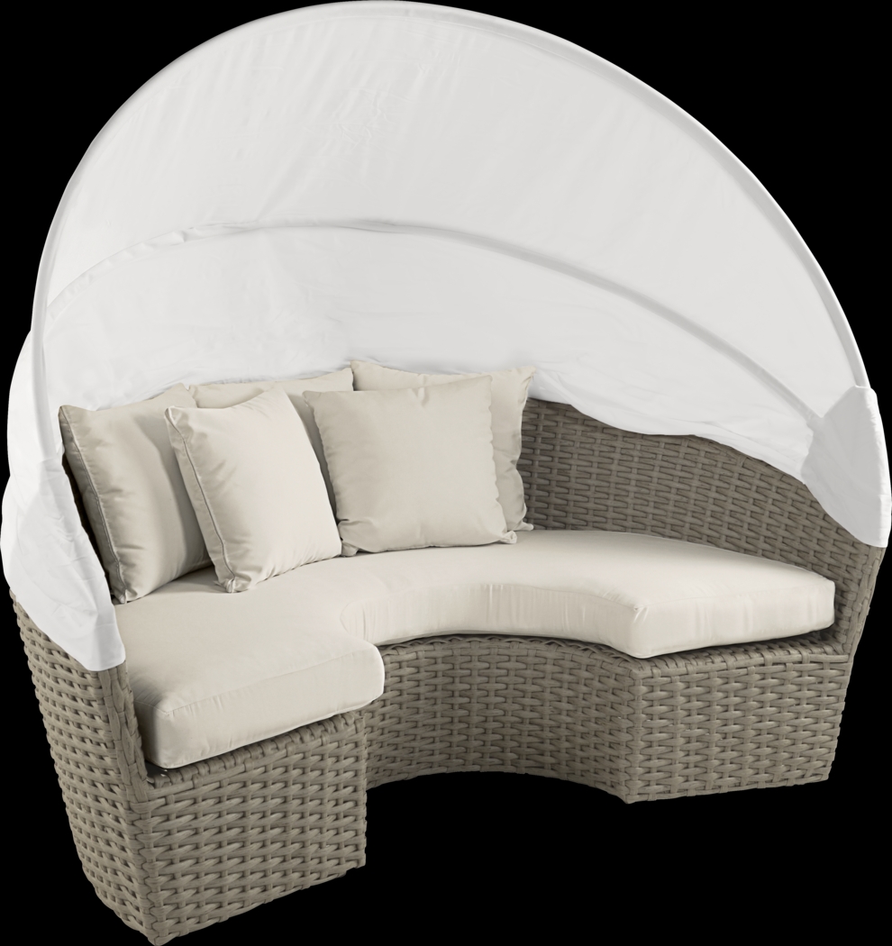 Palisades Gray Outdoor Daybed With Coconut Cushions - Thumbnail - Image 3