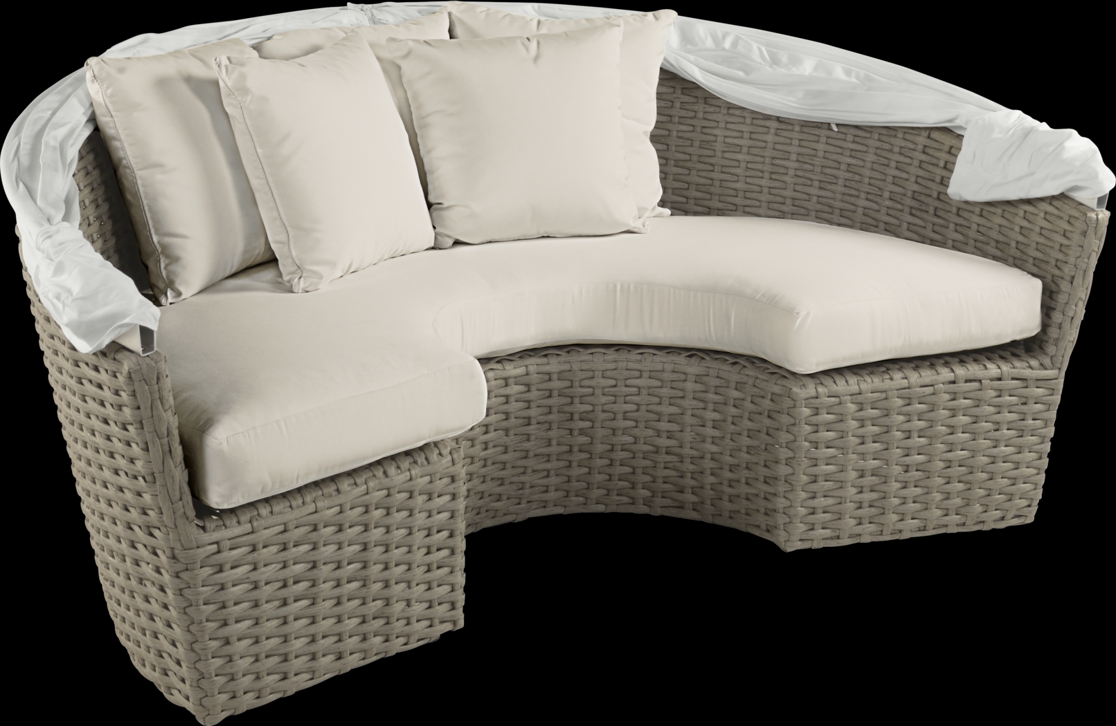 Palisades Gray Outdoor Daybed With Coconut Cushions - Thumbnail - Image 4