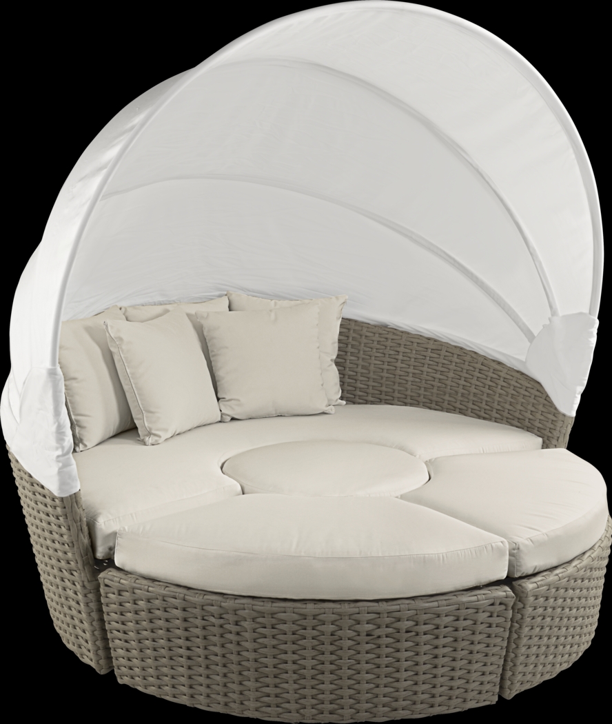 Palisades Gray Outdoor Daybed With Coconut Cushions - Thumbnail - Image 1