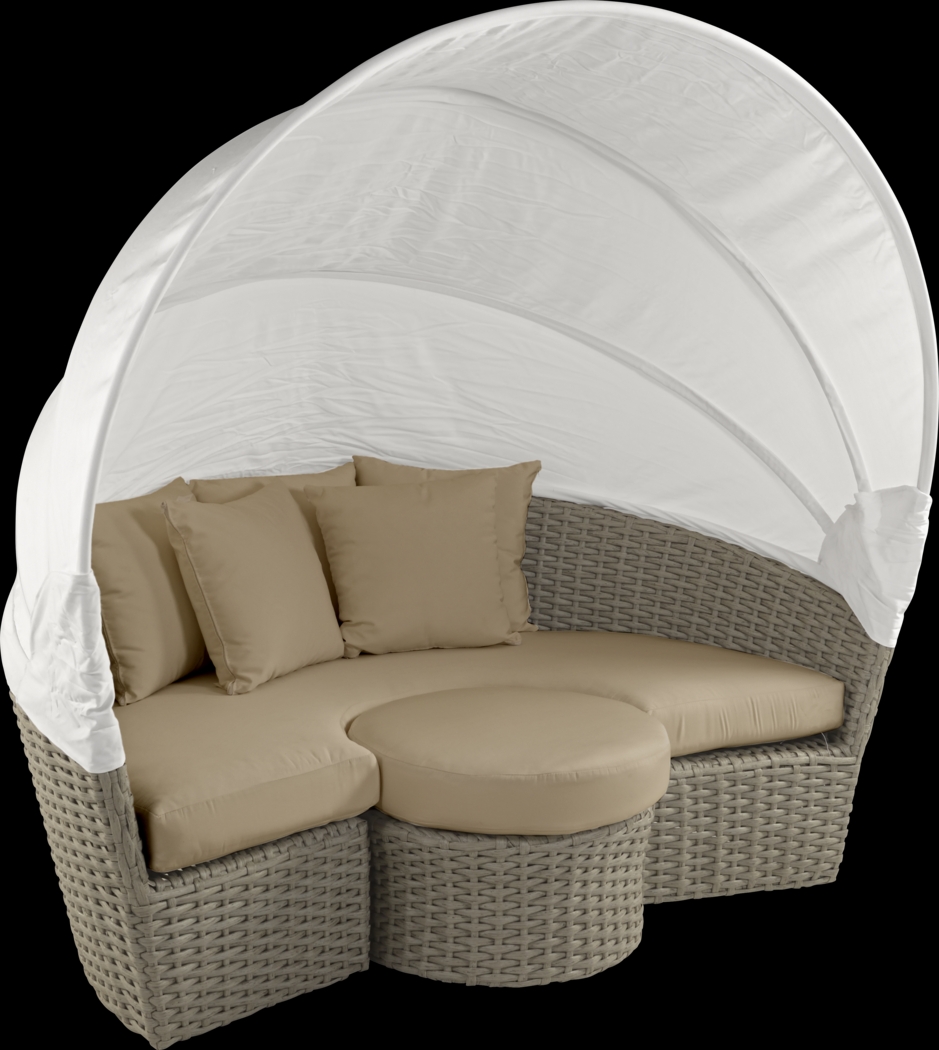 Palisades Gray Outdoor Daybed with Heather Beige Cushions - Thumbnail - Image 3