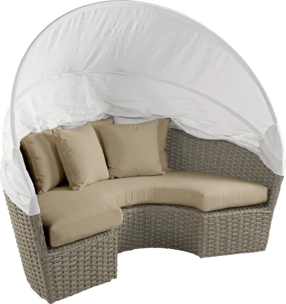 Palisades Gray Outdoor Daybed with Heather Beige Cushions - Image 5