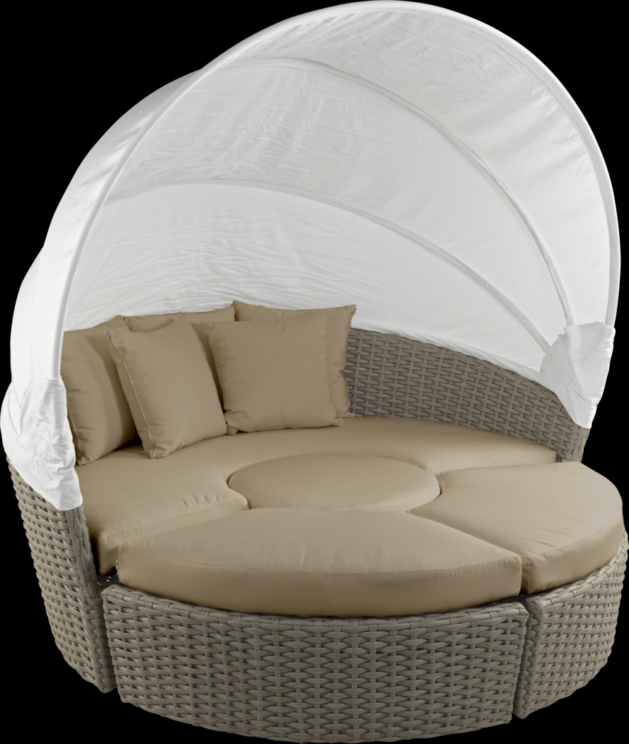 Palisades Gray Outdoor Daybed with Heather Beige Cushions - Thumbnail - Image 1
